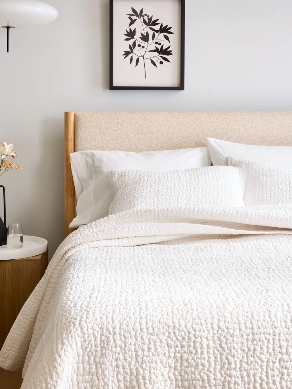 NWT Quince White Organic Cotton Hand Stitched Quilt and Sham Set! - Picture 4 of 12